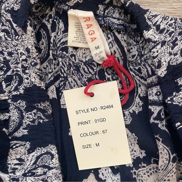 Raga Anthropologie Jolie Off Shoulder Ruffled Smocked Jumpsuit Medium NWT - Picture 9 of 13